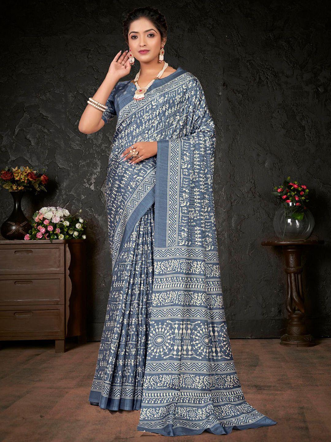 mitera warli printed bagru saree