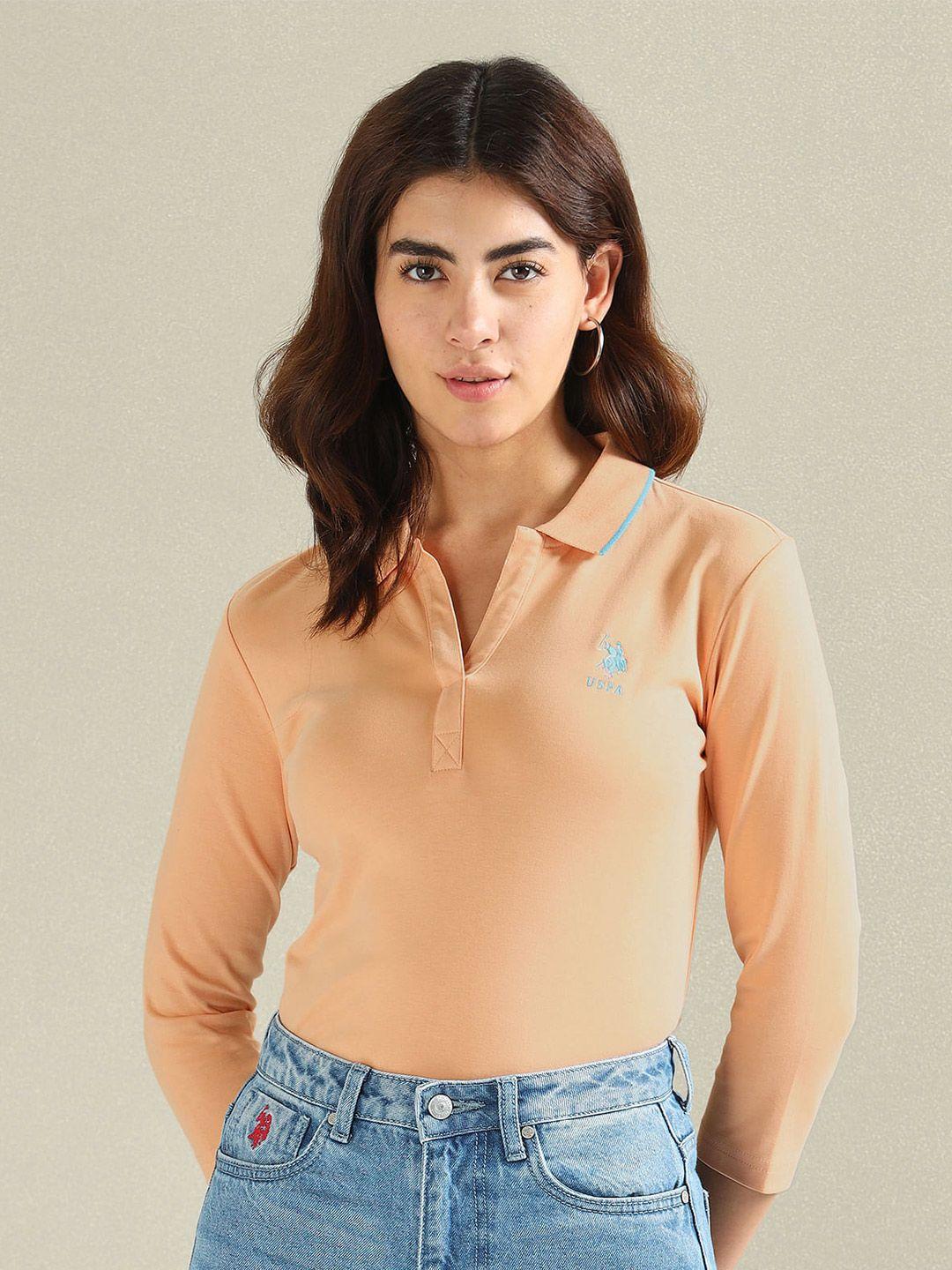 u.s. polo assn. women polo collar t-shirt