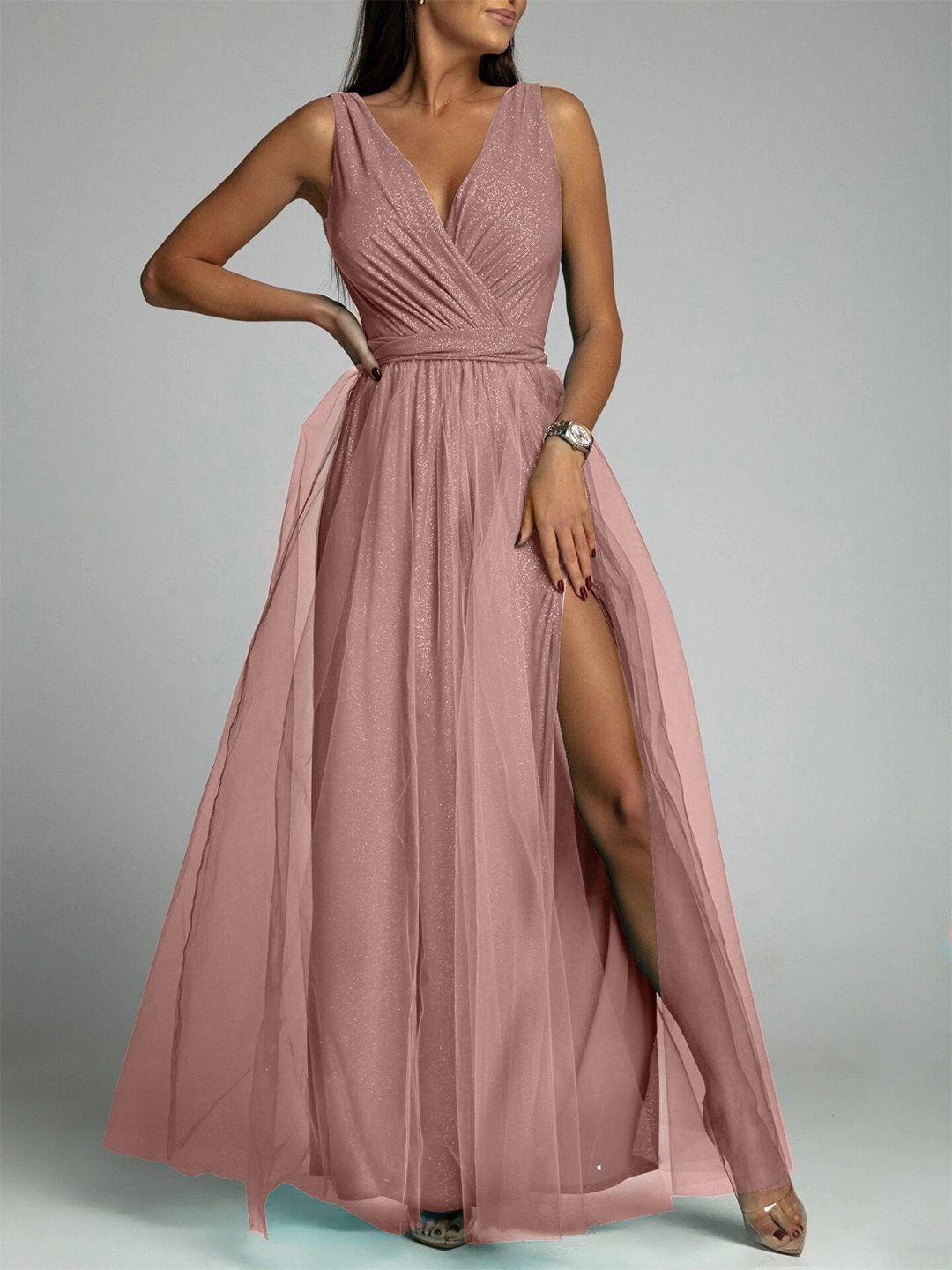 stylecast rust v-neck sleeveless maxi dress