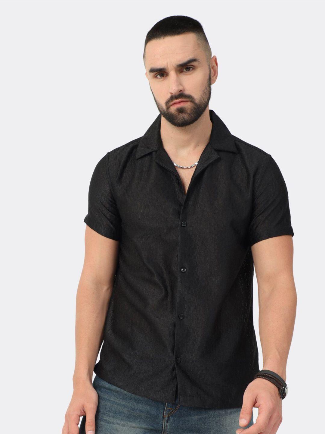 badmaash slim fit short sleeve casual shirt