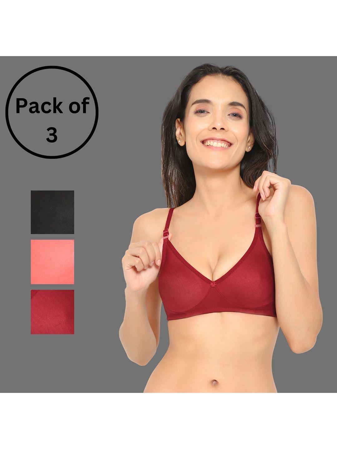 aimly peach-coloured & black bra medium coverage