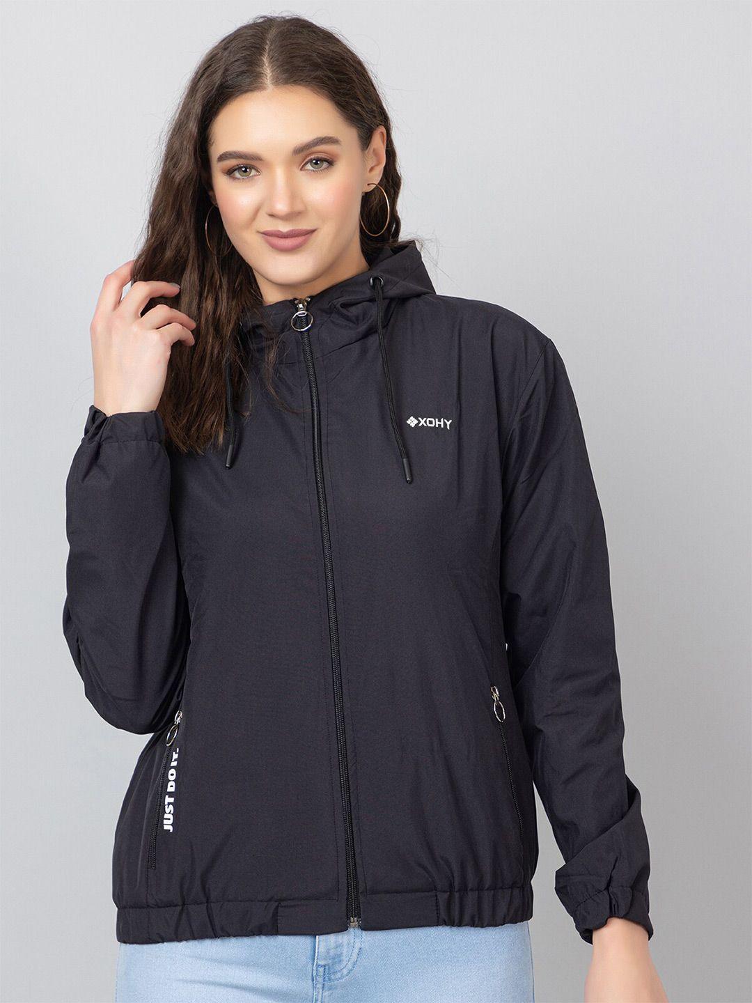 xohy hooded lightweight bomber jacket