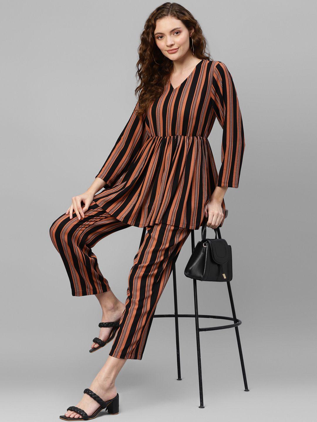 deebaco striped top & trouser co-ord set