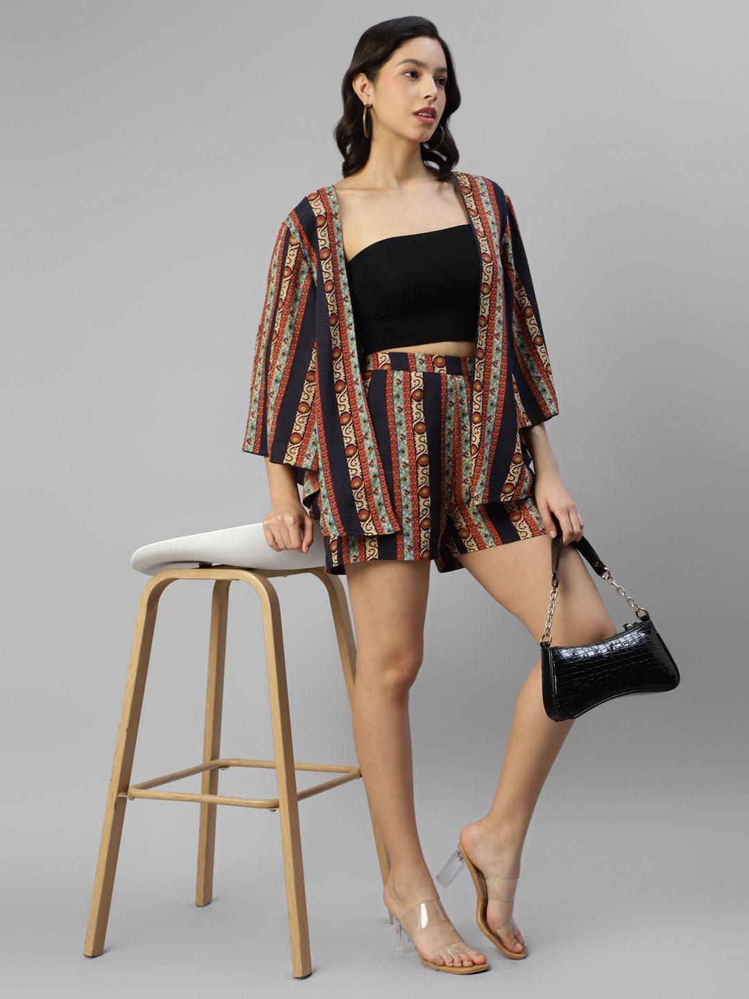 deebaco printed shrug with shorts co-ords