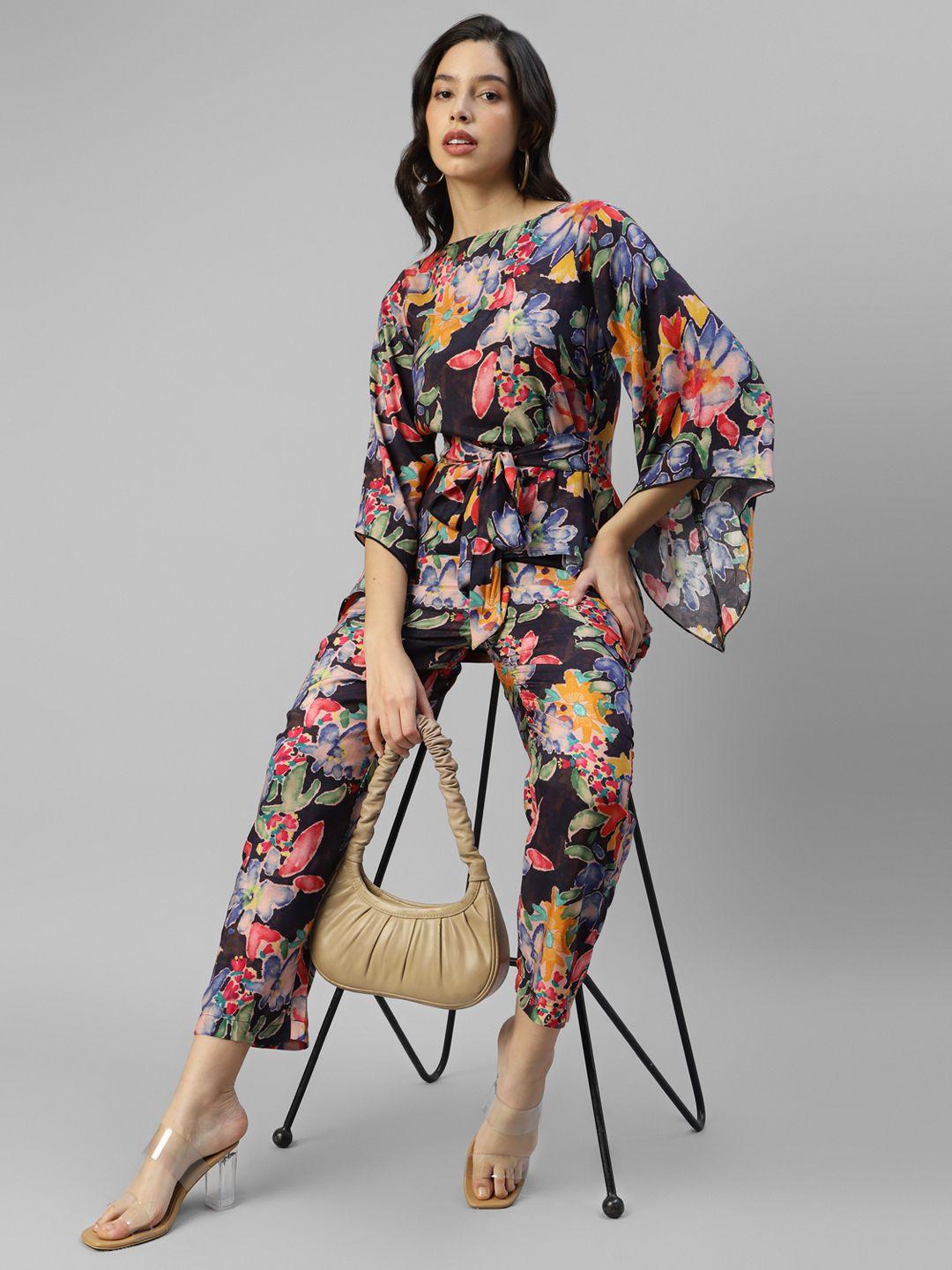 deebaco printed top with trousers co-ords