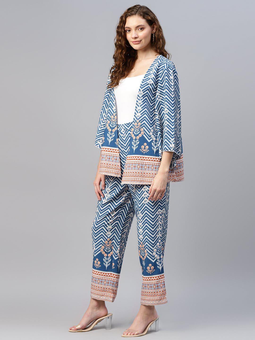 deebaco printed shrug & trousers co-ords