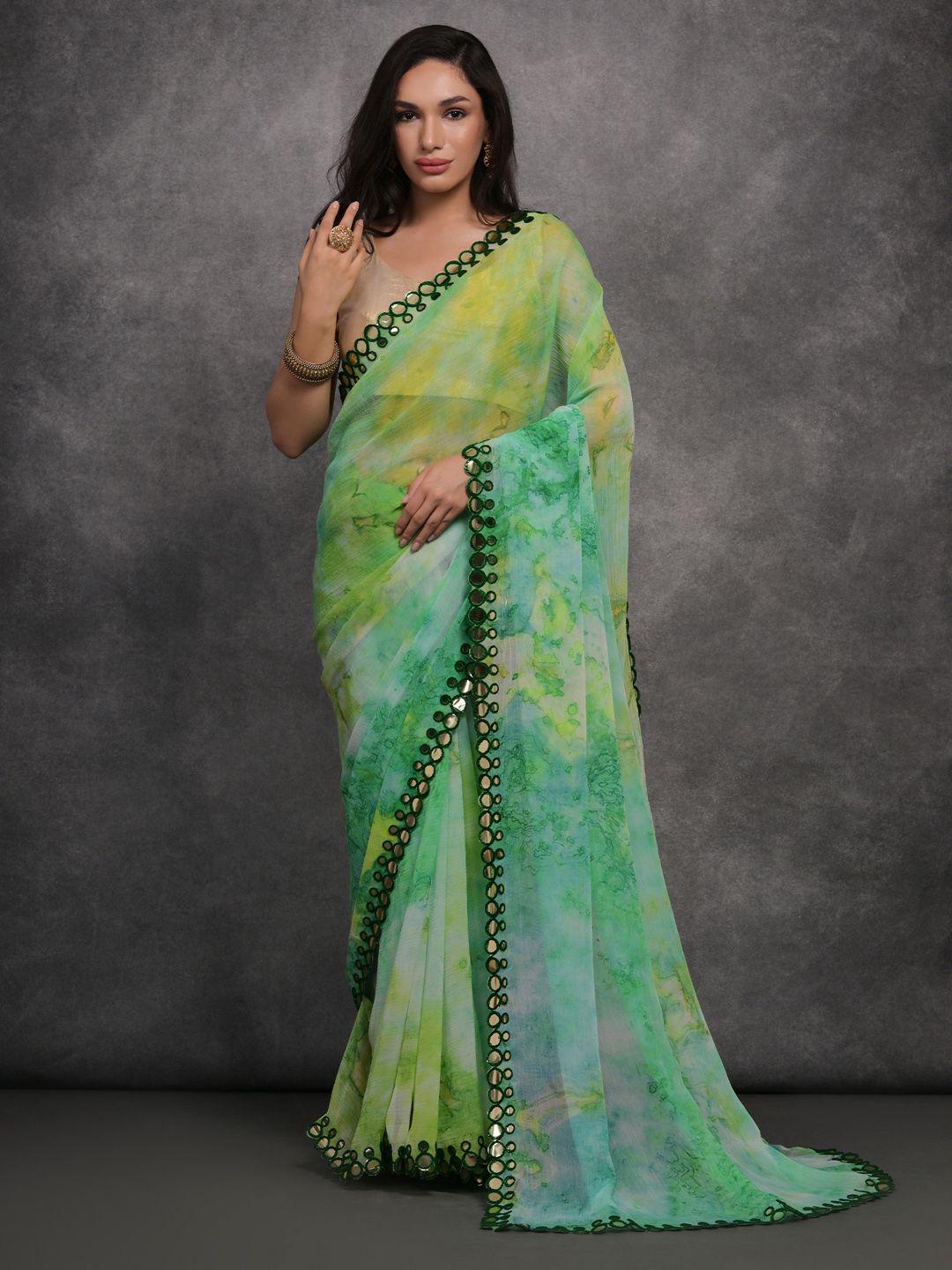 anouk green gotta patti pure georgette saree