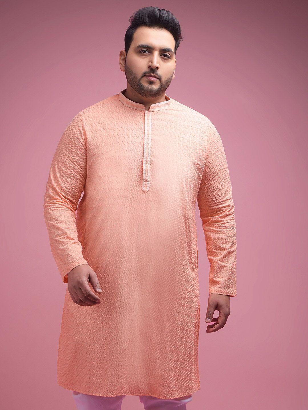 sztori plus size chikankari embroidered pure cotton straight kurta