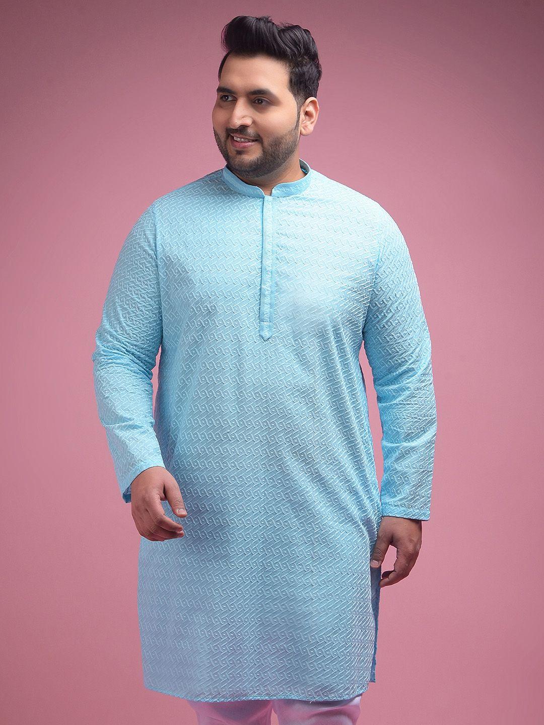 sztori plus size chikankari embroidered pure cotton straight kurta