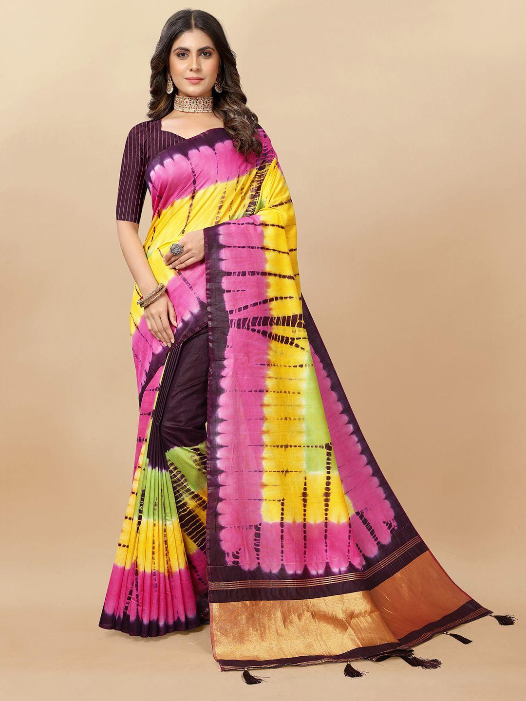 jinal & jinal tie and dye chanderi saree