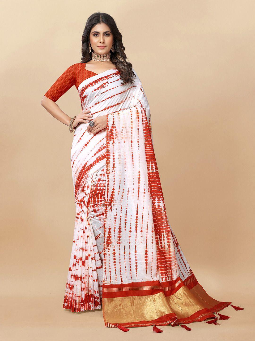 jinal & jinal tie and dye printed chanderi saree