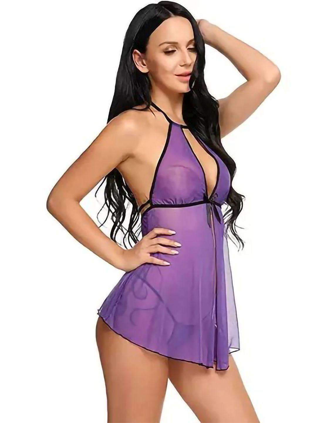 arousy halter neck net baby doll