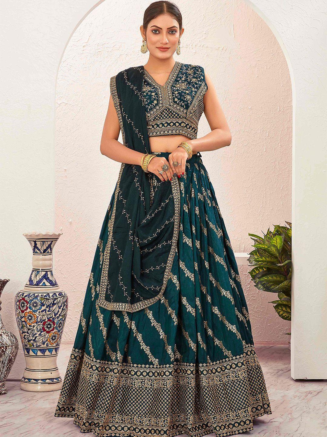 chandbaali embellished beads & stones ready to wear lehenga & blouse with dupatta