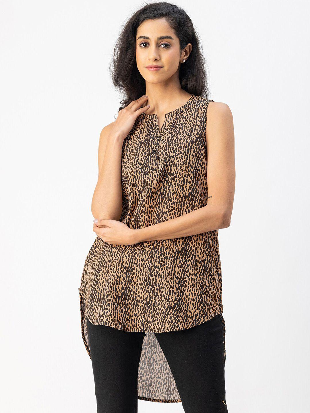 moomaya abstract printed cotton high low top