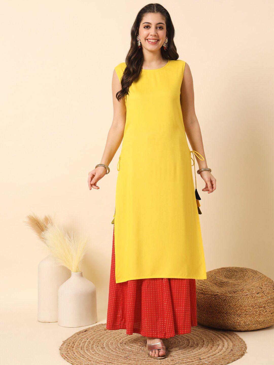 meeranshi round neck straight kurta