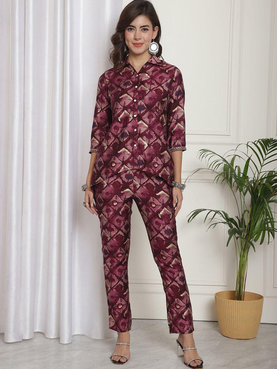 claura printed tunic with trousers