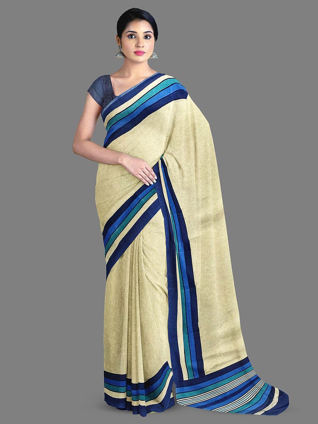 the chennai silks striped printed saree