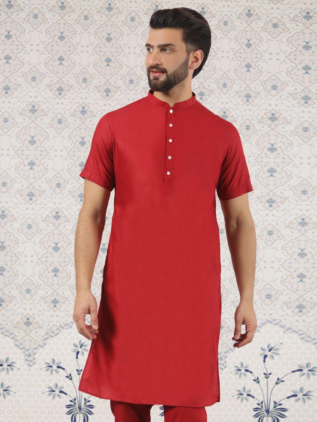 ode by house of pataudi mandarin collar straight kurta