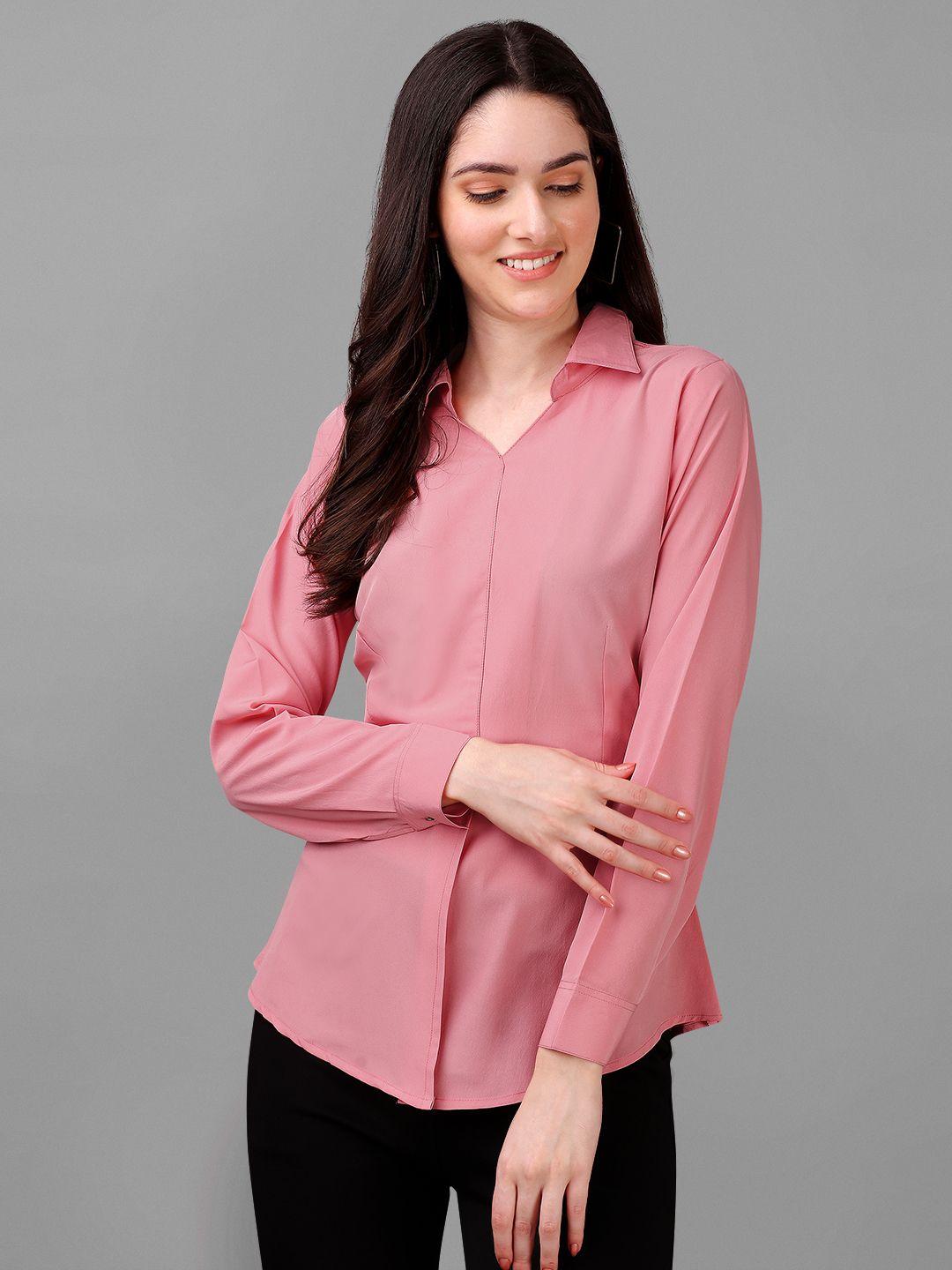 kinjo shirt collar crepe shirt style top