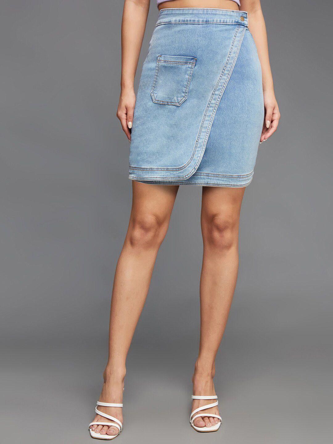 miss chase fidler crabs denim skirt