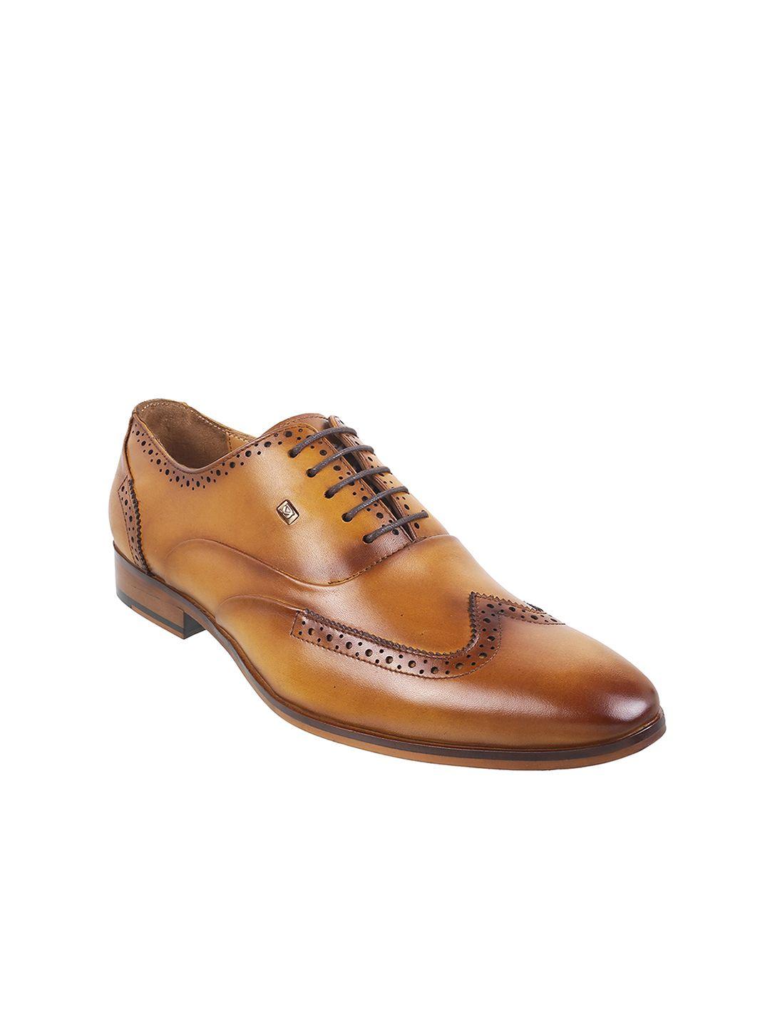 davinchi men perforated leather formal brogues