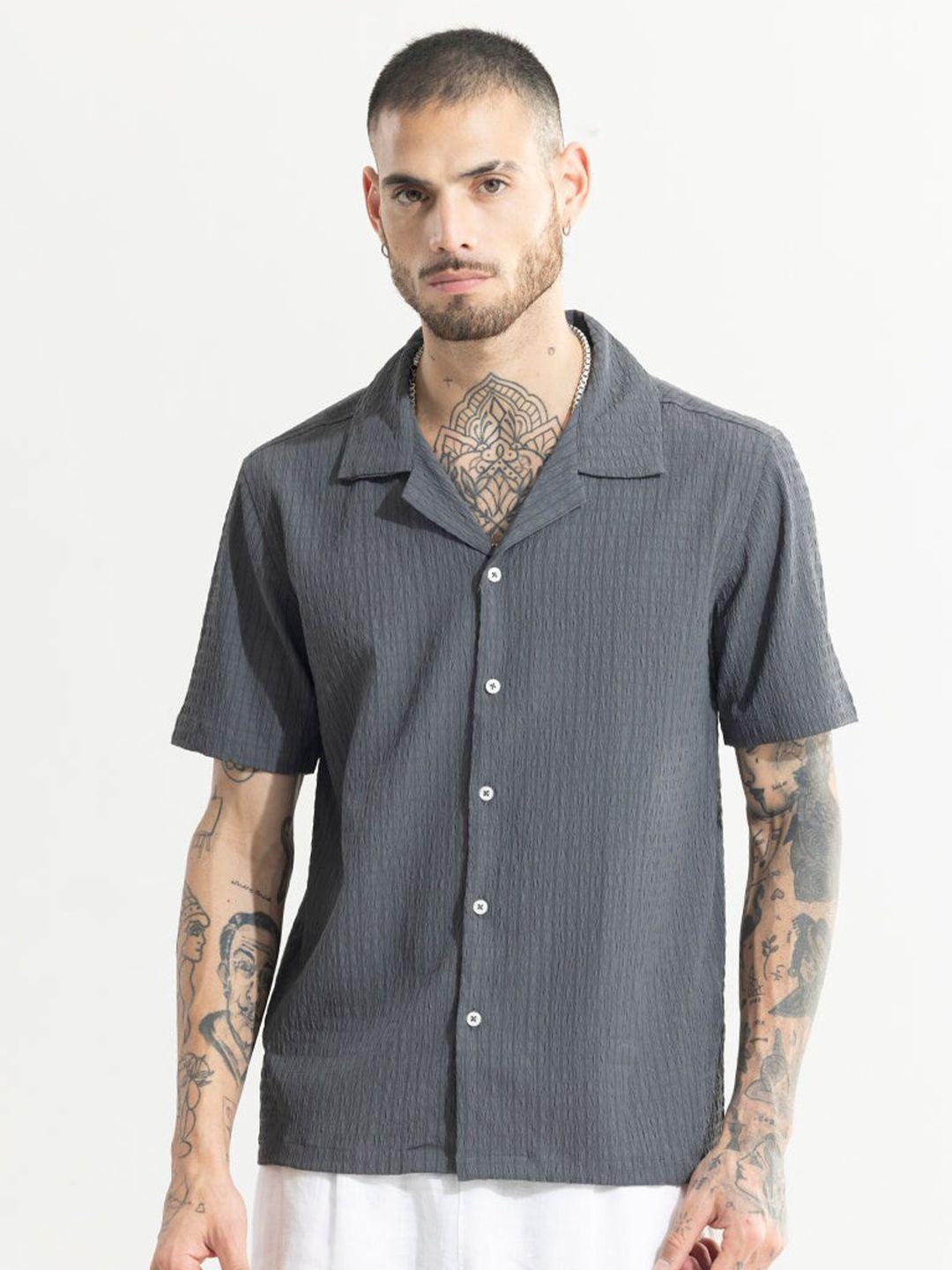 snitch spread collar long sleeves classic boxy checked casual shirt