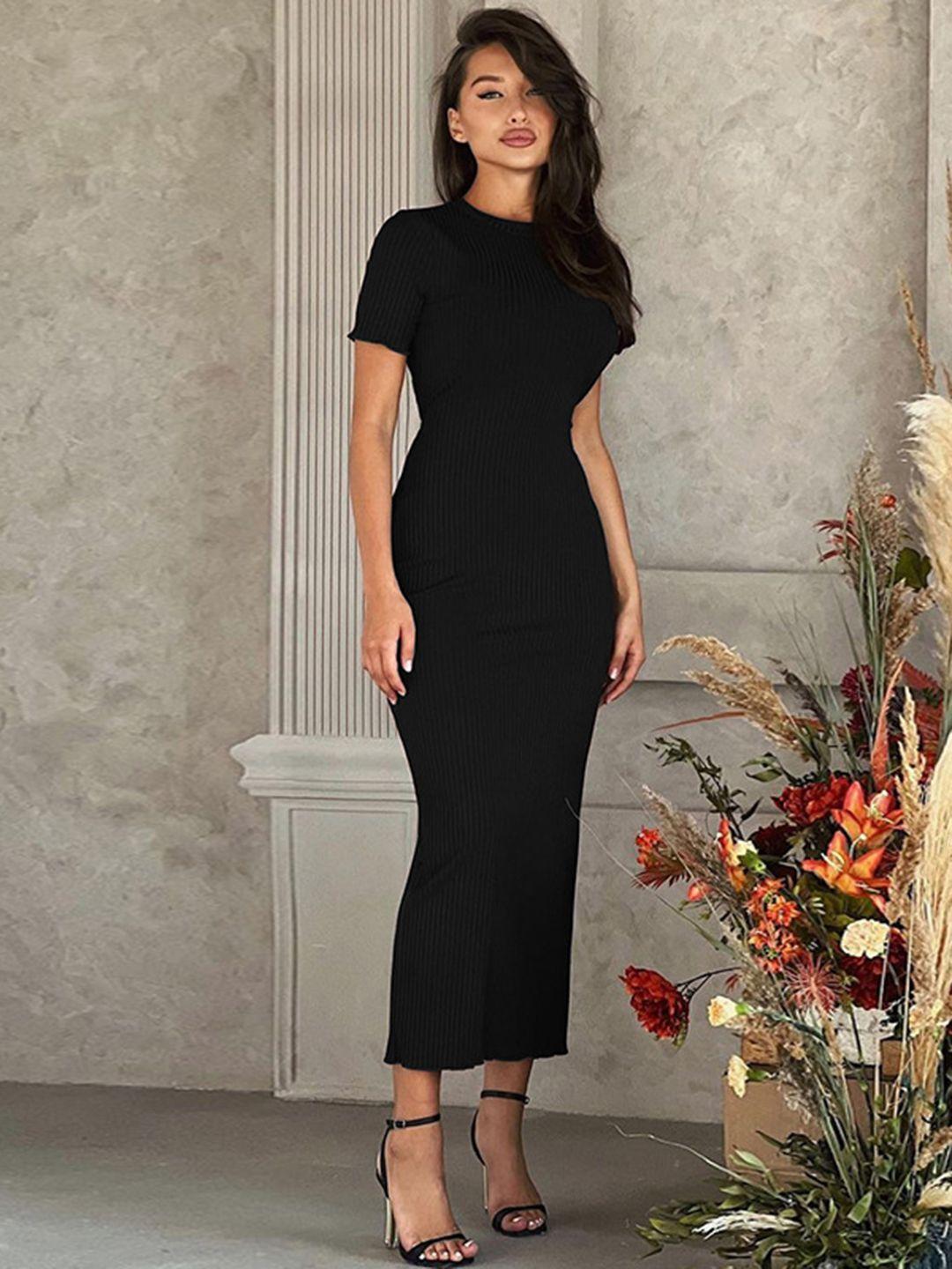 stylecast short sleeves round neck bodycon dress