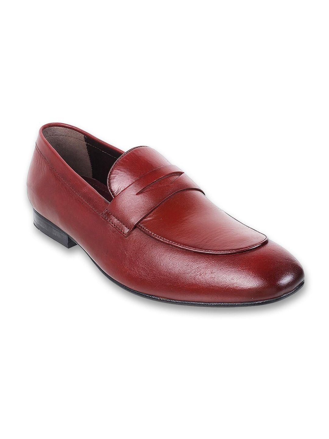 j.fontini men round toe leather formal loafers