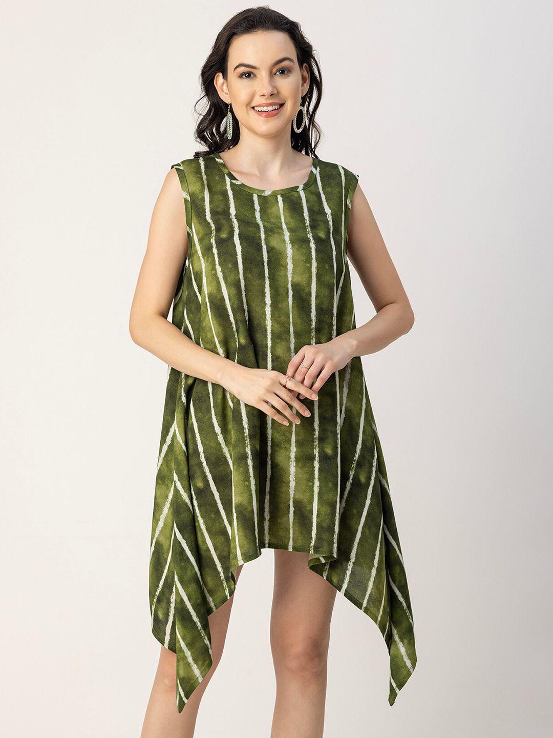 moomaya green striped longline top