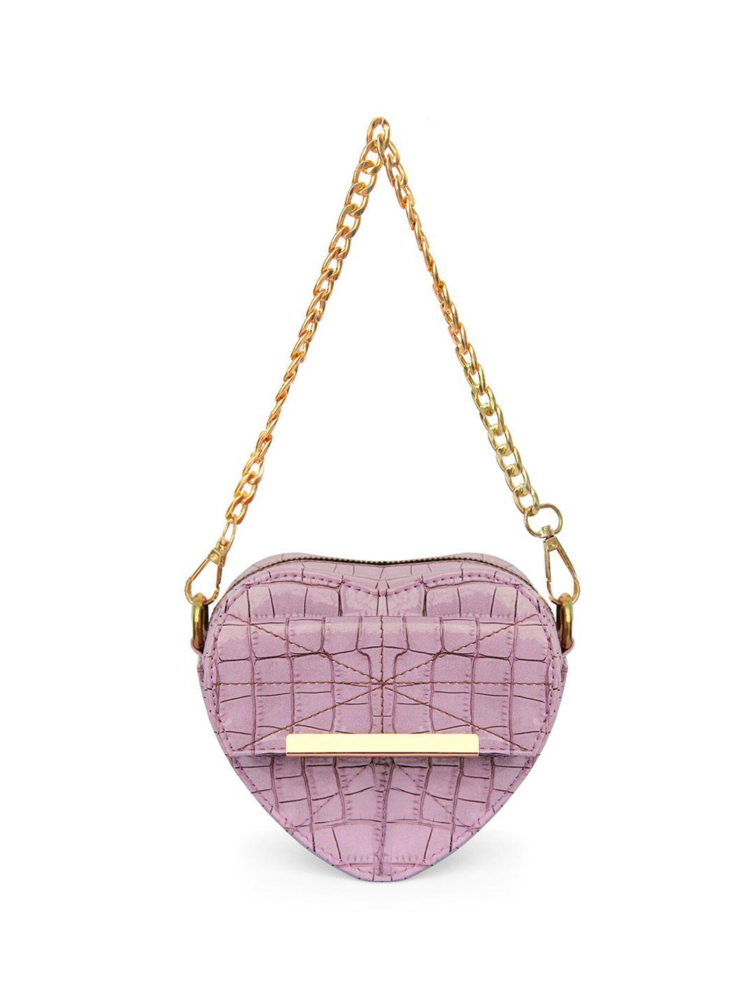 modern myth textured heart shaped structured sling bag