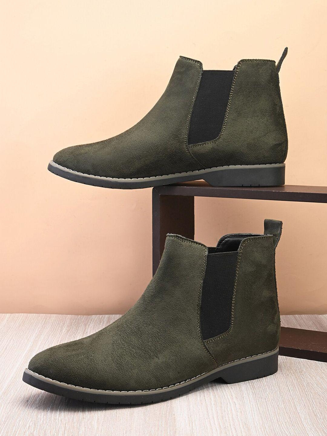 the roadster lifestyle co. men round toe mid-top chelsea boots