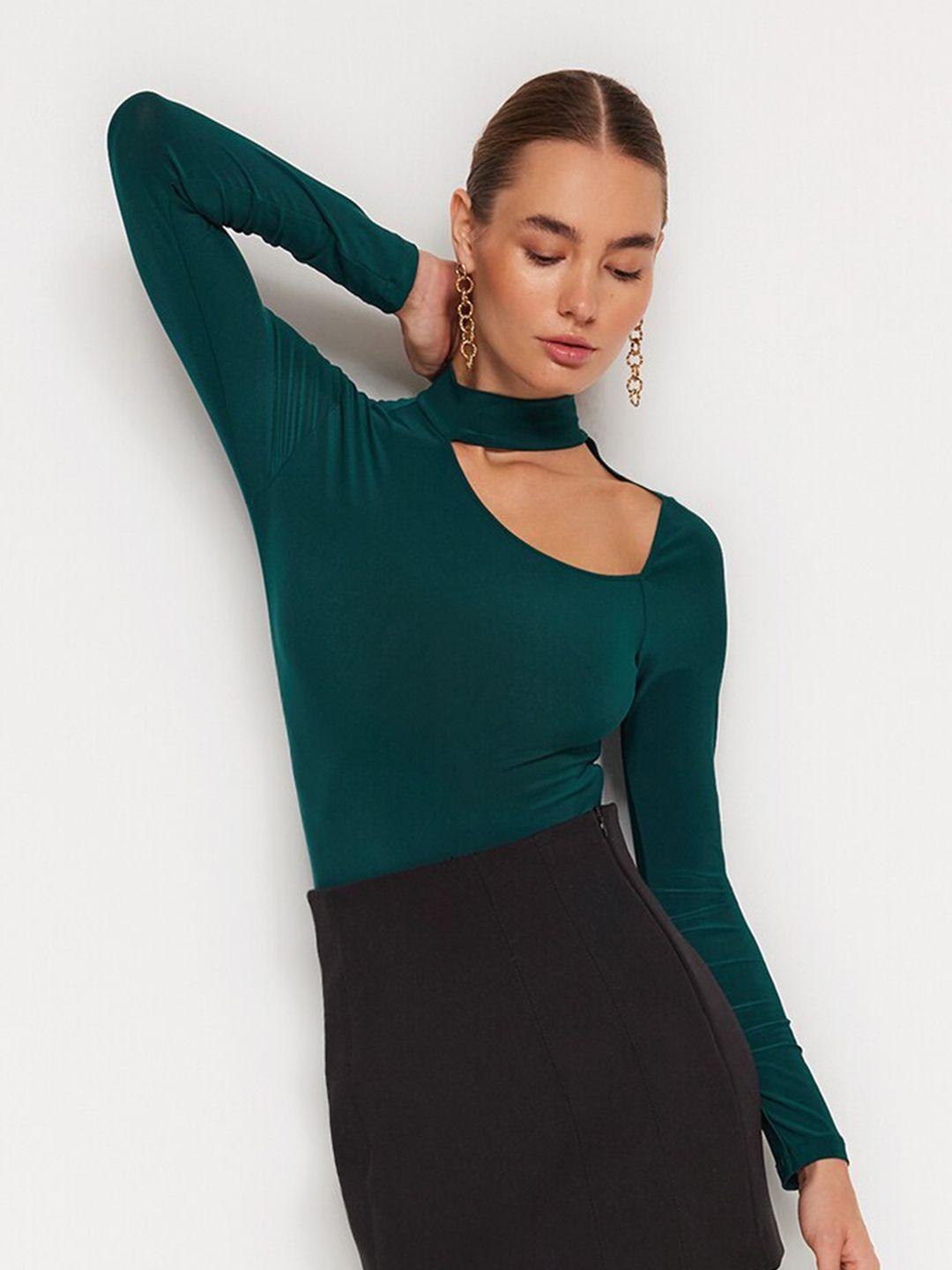 trendyol choker neck long sleeves top