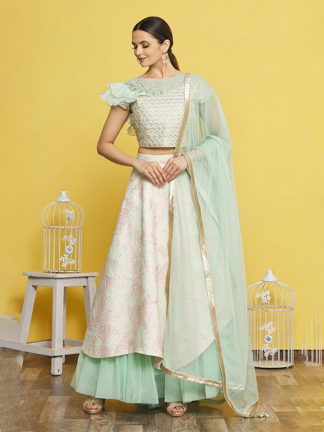 sangria embroidered semi-stitched lehenga choli & dupatta