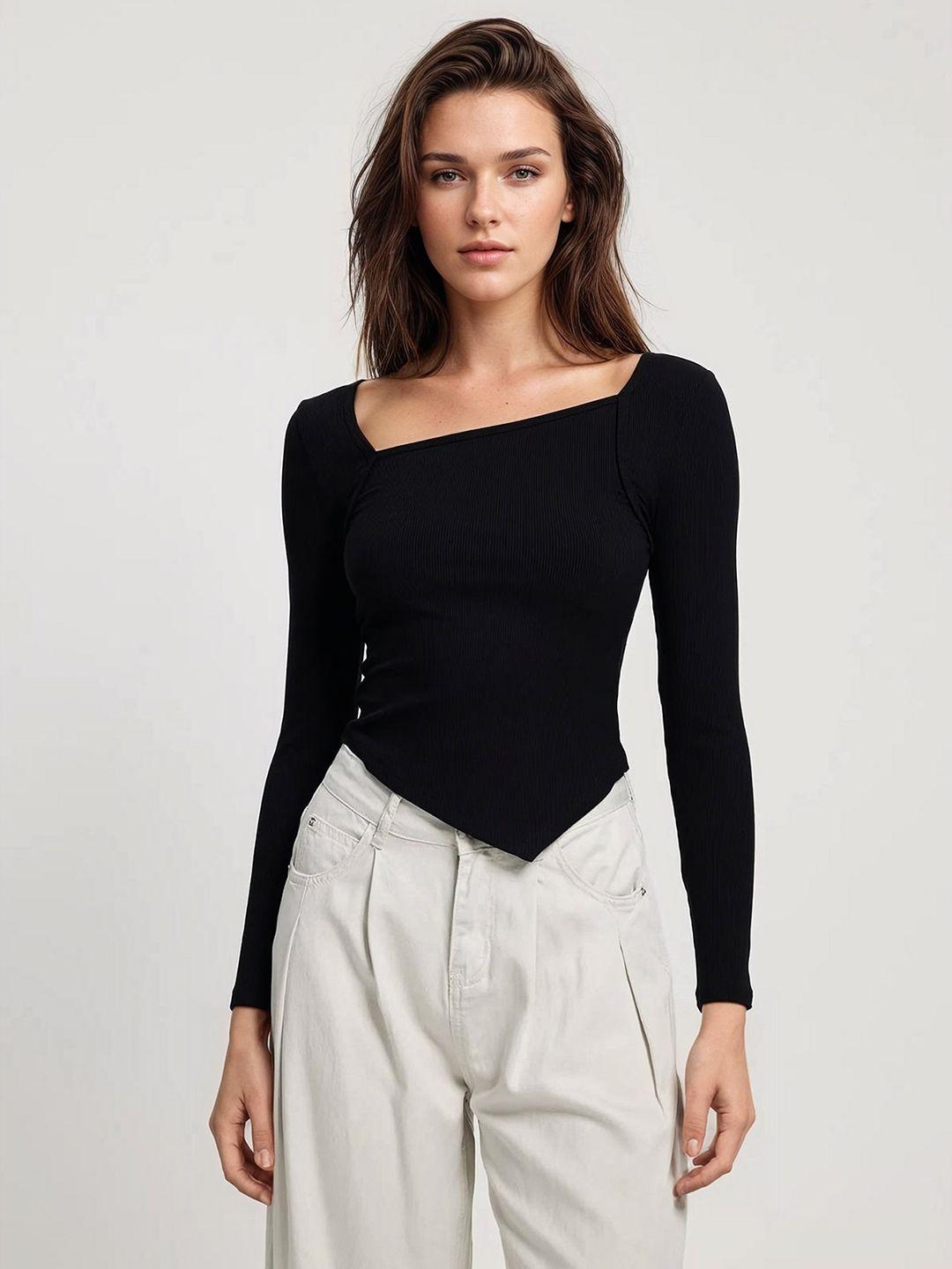 mywishbag asymmetric ribbed top