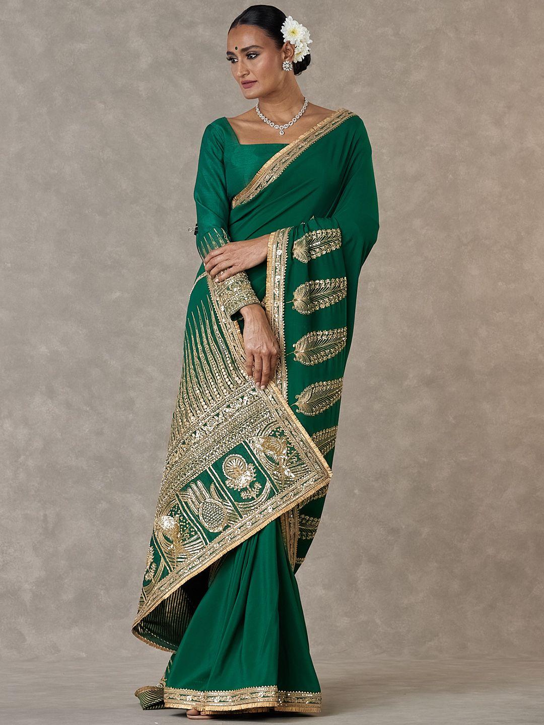 masaba son-patti ethnic motifs embellished sequinned saree