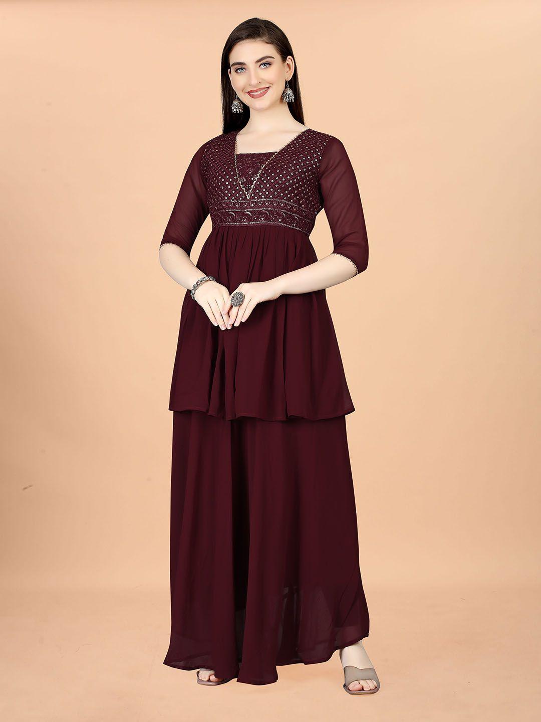 sidyal embellished georgette maxi dress