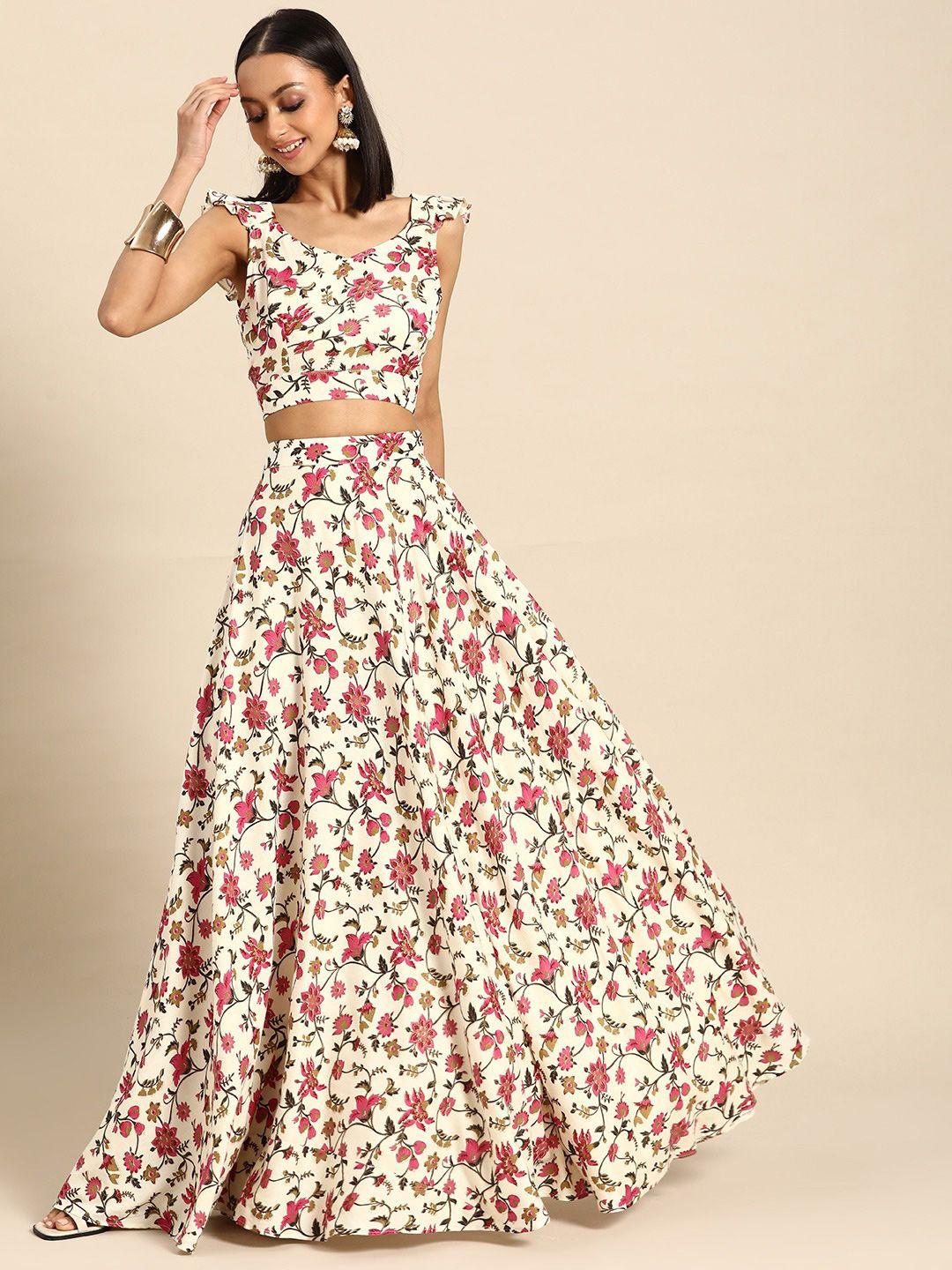 mabish by sonal jain printed crop top with maxi skirt co-ords