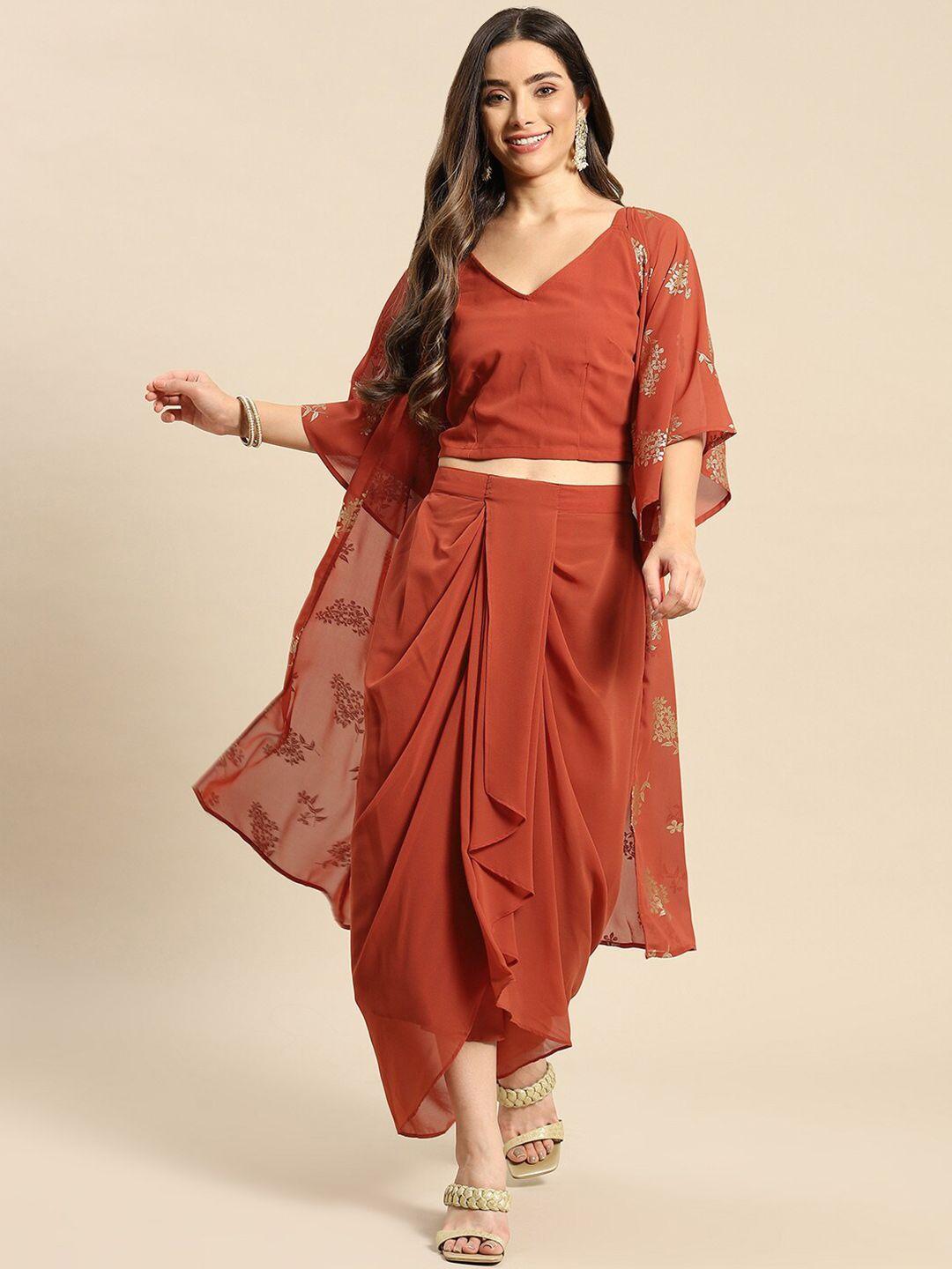 mabish by sonal jain crop top, skirt & shru co-ords