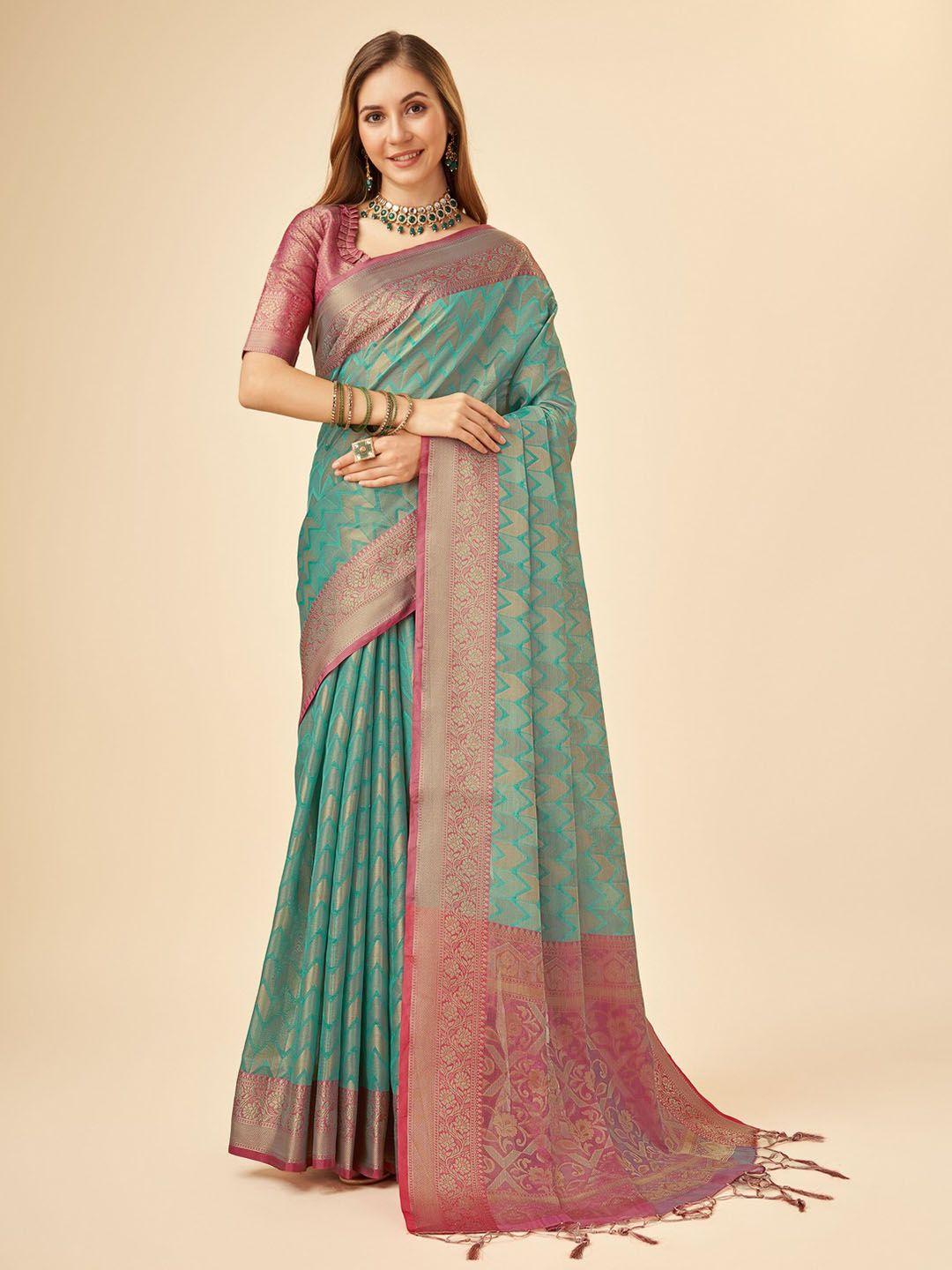 mitera ethnic motifs zari organza saree