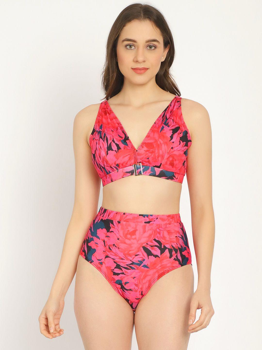 erotissch printed v-neck swim bikini set