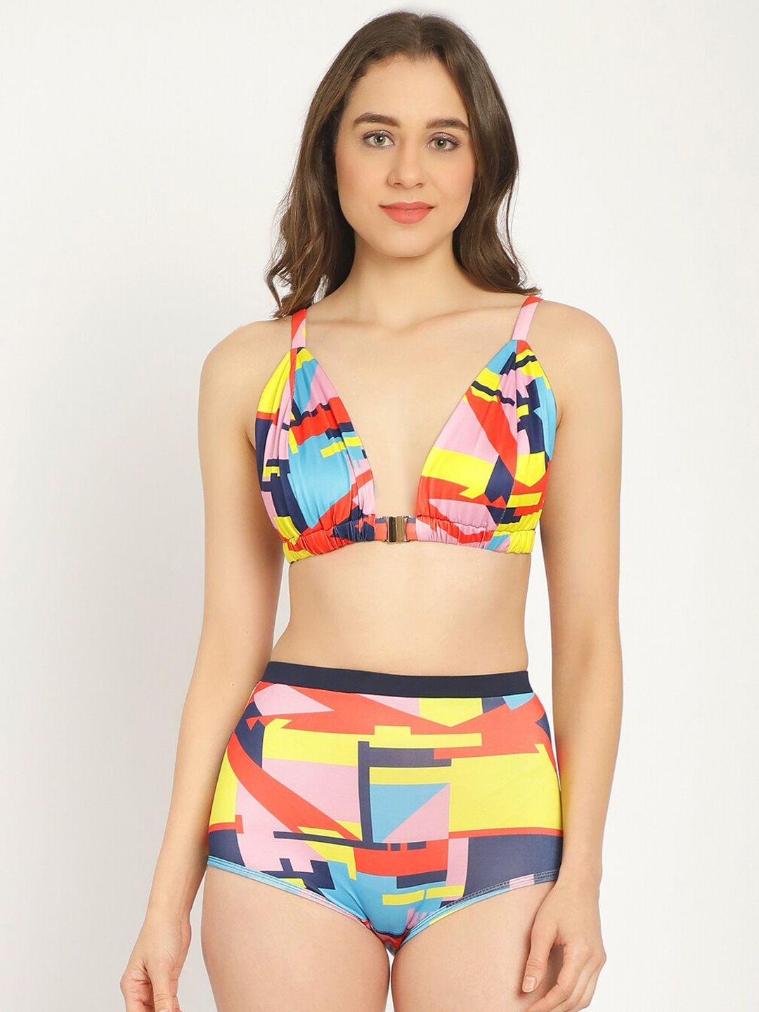 erotissch yellow printed swim bikini set