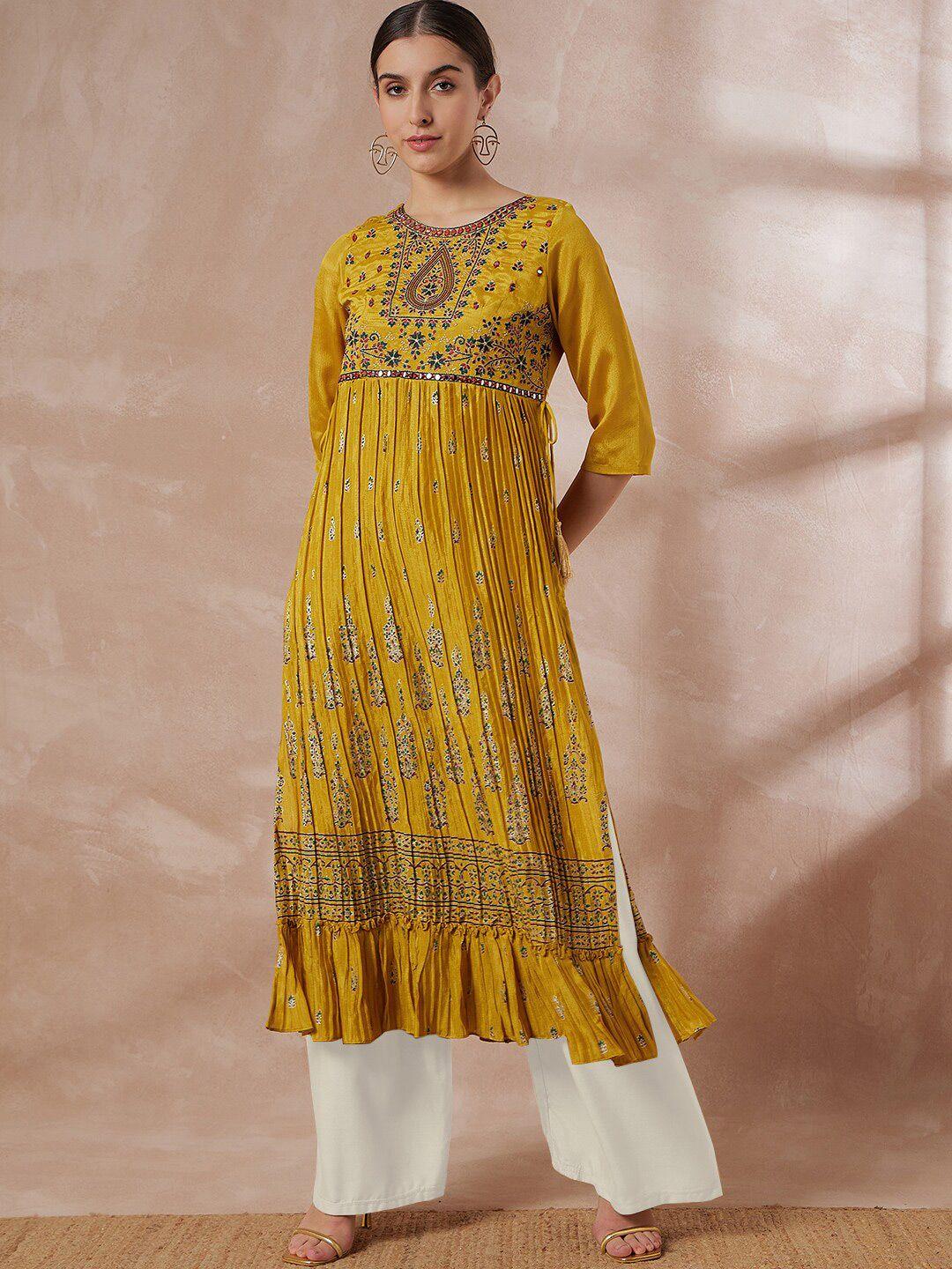 all about you floral embroidered sequinned kurta