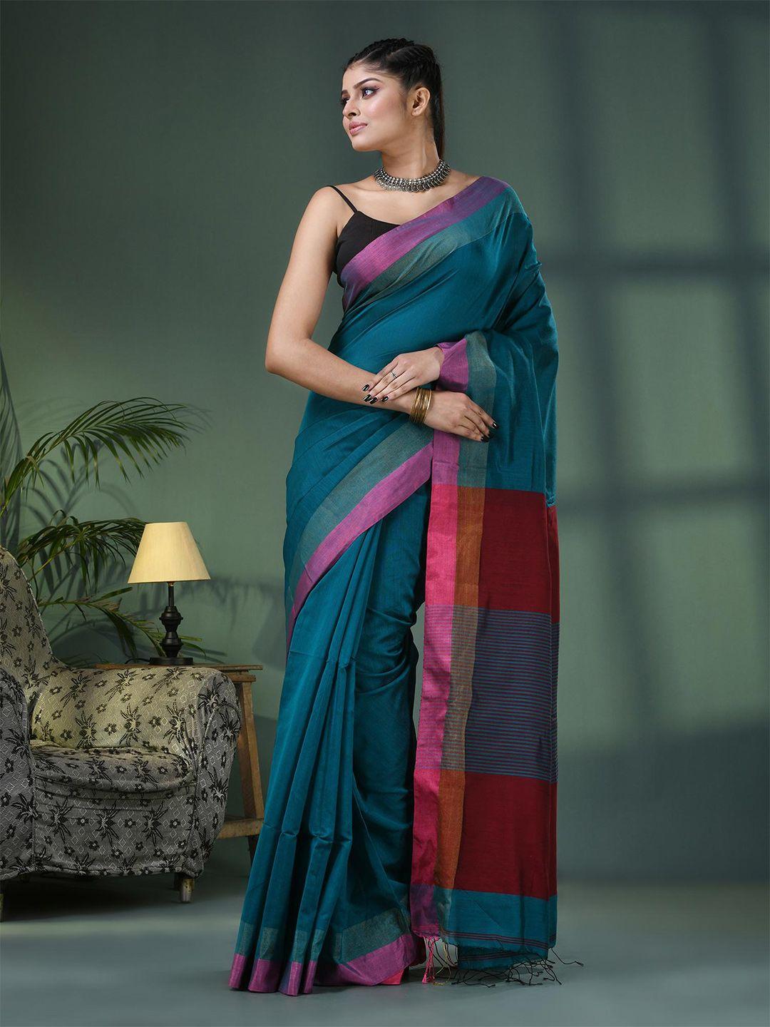 angoshobha striped printed zari saree