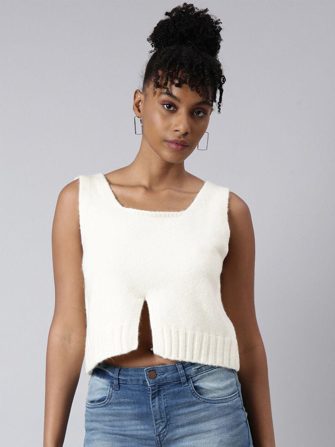 showoff sleeveless round neck top