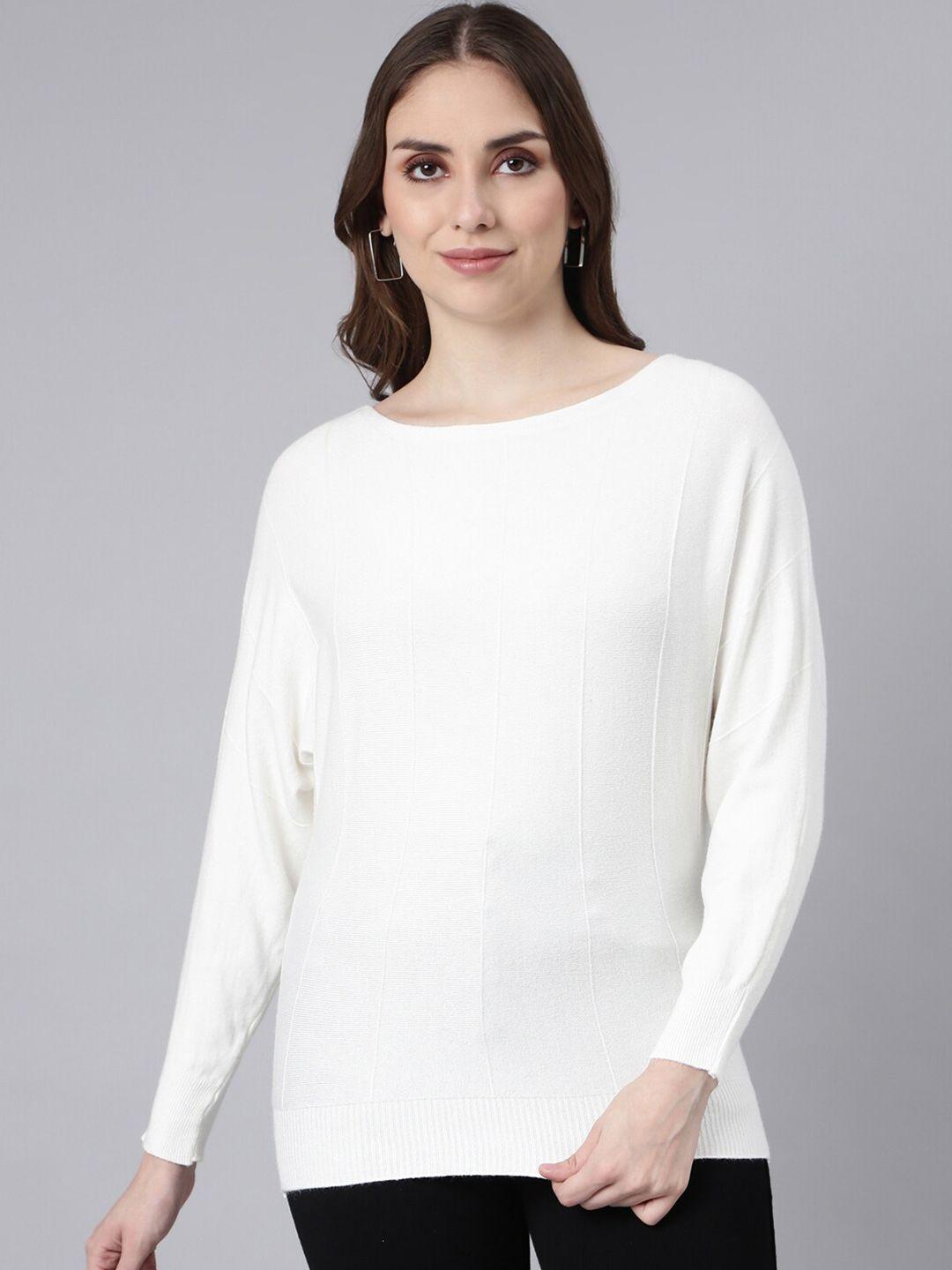 showoff  long sleeves boat neck regular top