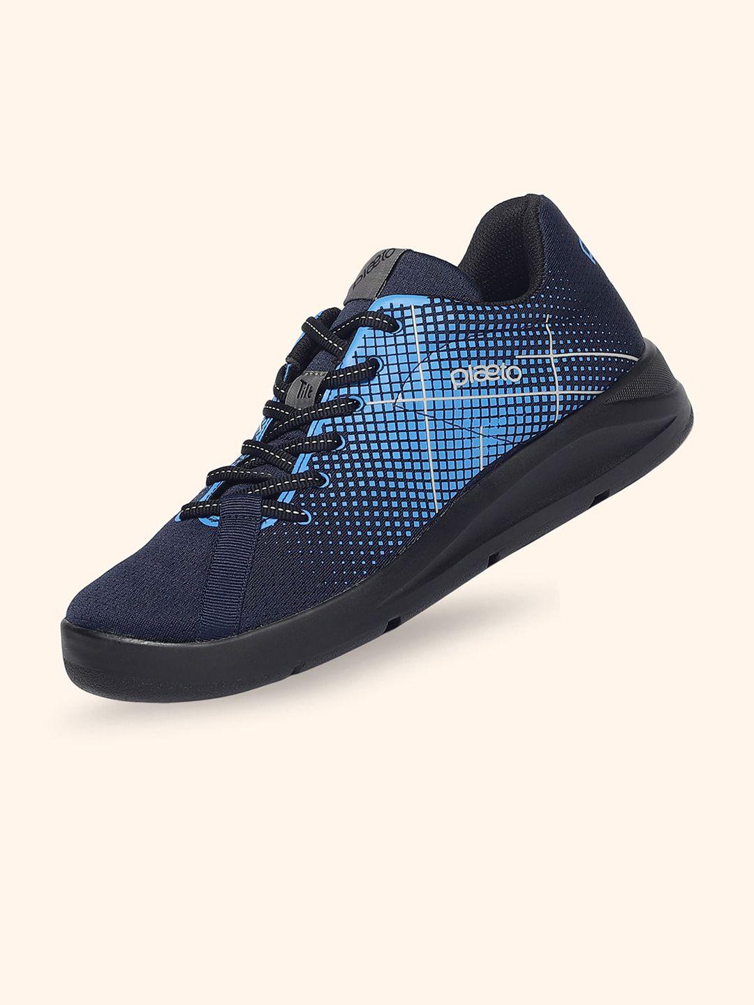 plaeto men printed lightweight breathable lace-ups sneakers