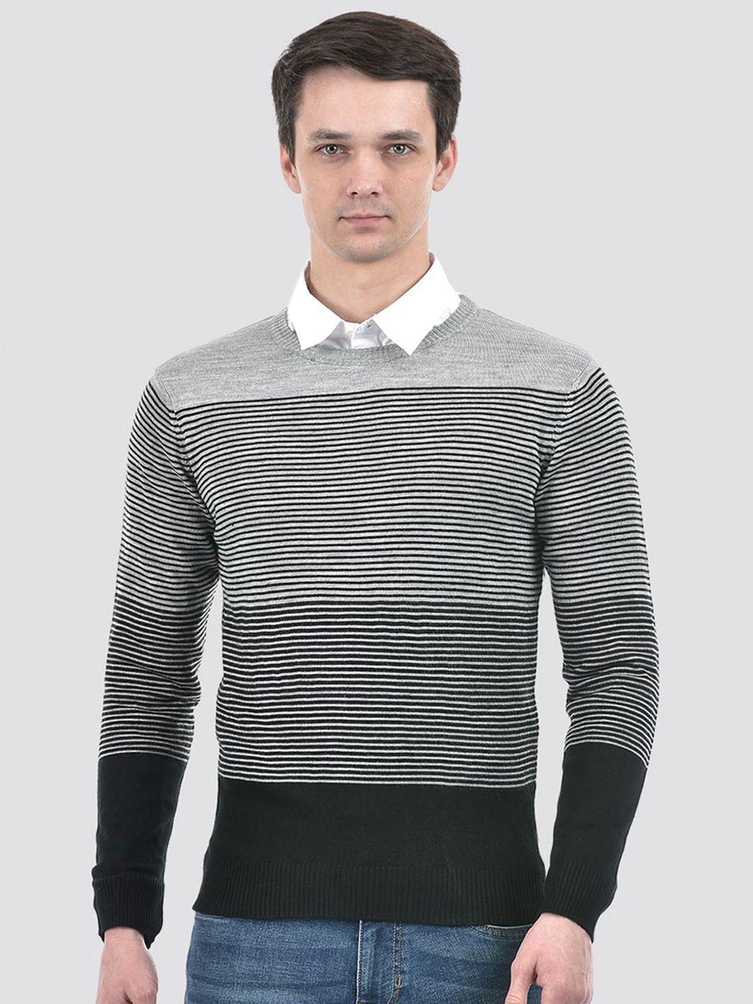 portobello striped round neck long sleeves pullover casual sweater