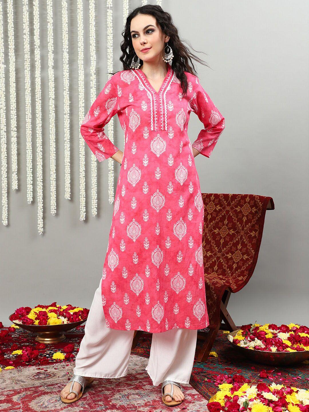 sangria block-printed cotton a-line kurtas