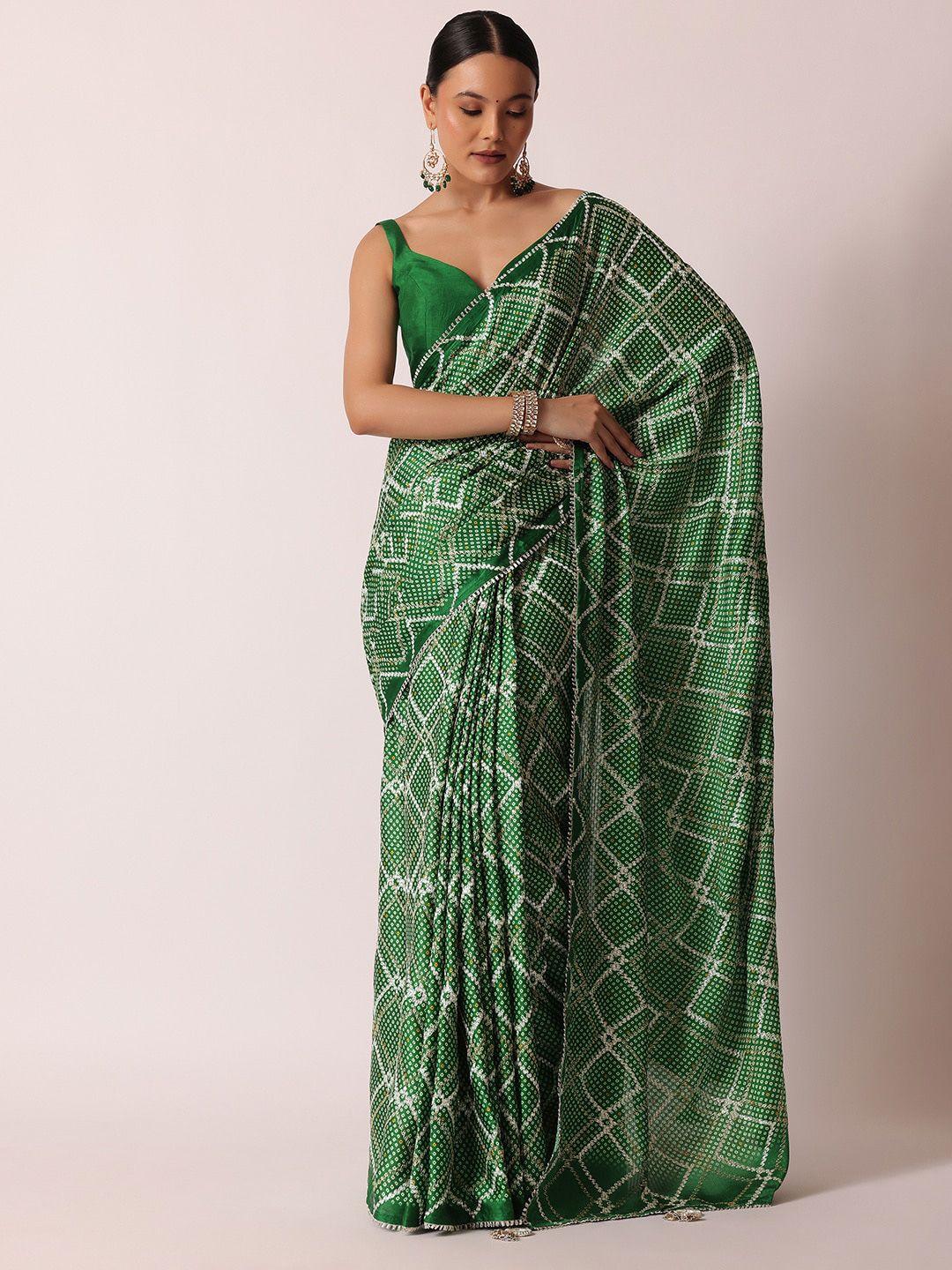 kalki fashion bandhani printed saree