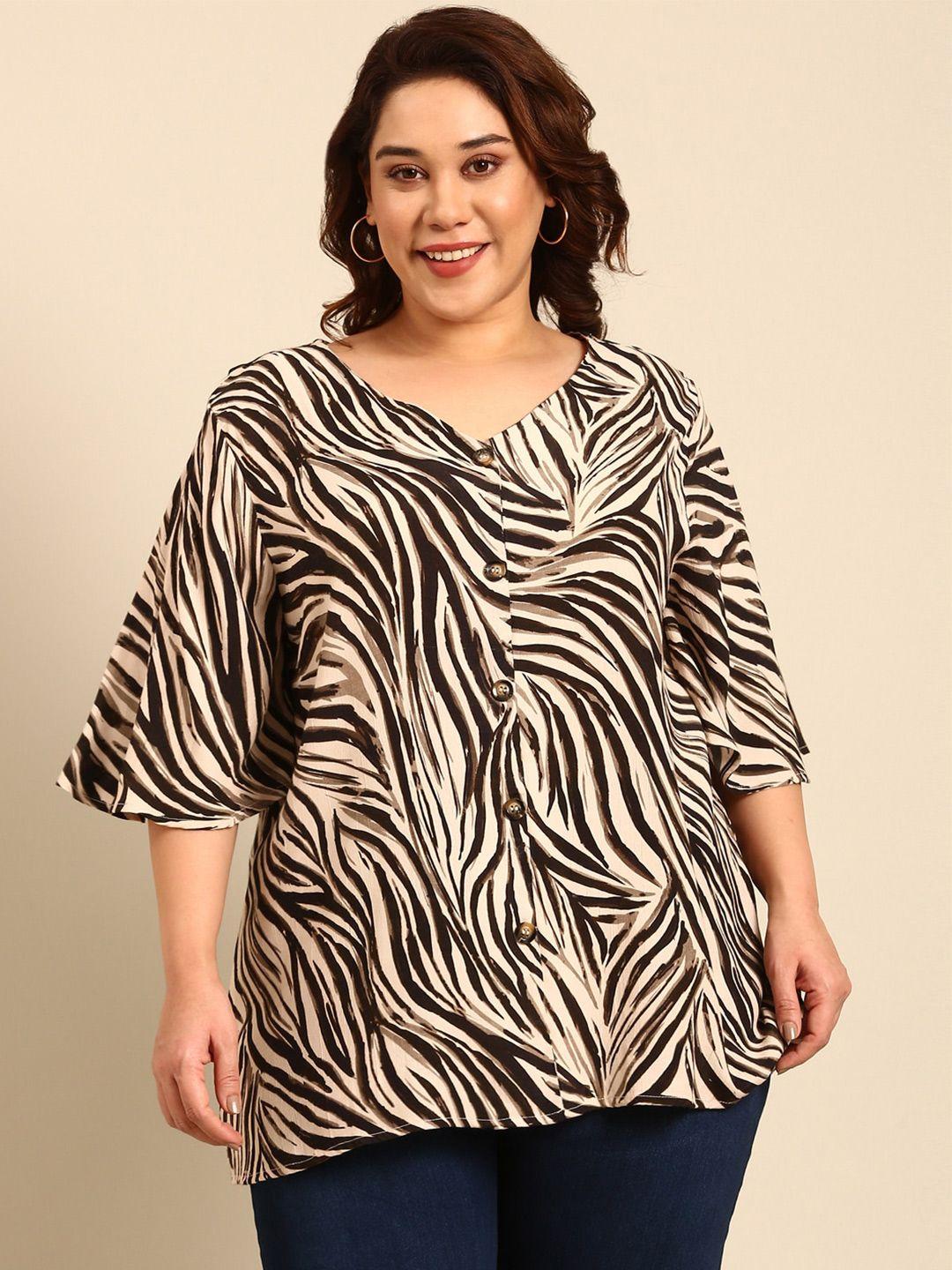 the pink moon plus size animal printed regular top